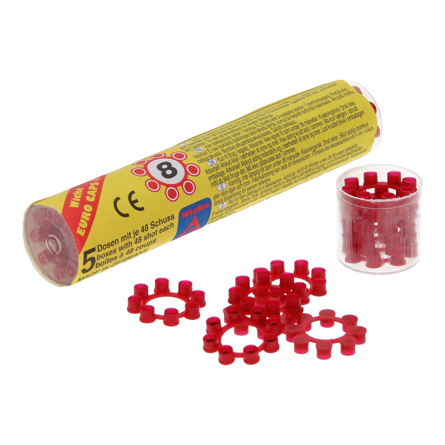 8 Shot Ring Gun Caps - 5 Boxes With 48 Shots Each - 1 Tube