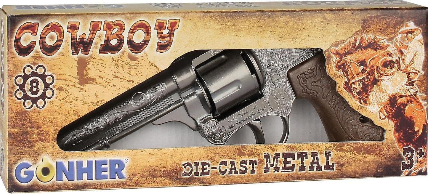 Gonher Diecast Metal 8 Ring Shot Cowboy Gun